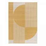 Unamourdetapis - tapis salon et chambre 200x290 beige et jaune tiss� motif g�om�trique contuni