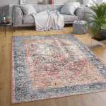 Tapis salon chambre adulte tissage plat moderne oriental marocain vintage lavable 60x100 cm, multicolore ...