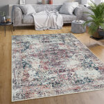 Tapis salon chambre adulte tissage plat moderne oriental marocain vintage lavable 60x100 cm, multicolore ...
