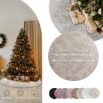 Tapis salon en fausse fourrure pelucheux hautes m�ches doux plusieurs couleurs cr�me, 80 cm rond - paco ...
