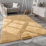 Tapis salon en fausse fourrure pelucheux hautes m�ches doux plusieurs couleurs jaune, 60x90 cm - paco ...
