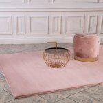 Tapis de fourrure velours rose poudr 80x150cm