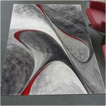 Unamourdetapis - tapis salon et chambre 60x110 rouge et gris rectangle tiss motif gomtrique lyn8 milar ...