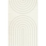 Dcoweb - tapis de salon - no circle - courbe crme - 120 x 170 cm