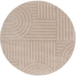Tesso living - tapis salon à poil court, boho géométrique - beige - Ø120 cm (rond) Tesso living - tapis salon à poil court, boho géométrique - beige - Ø120 cm (rond)