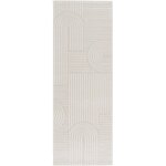 Tesso living - tapis salon à poil court, boho géométrique - blanc - 80cm x 220cm Tesso living - tapis salon à poil court, boho géométrique - blanc - 80cm x 220cm
