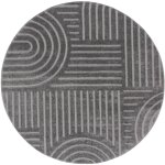 Tapis salon à poil court, boho géométrique - gris - Ø160 cm (rond) Tapis salon à poil court, boho géométrique - gris - Ø160 cm (rond)