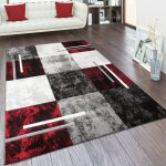 Paco home - tapis de salon poil ras aspect 3d vintage d�coupe de contour motif moderne 120x170 cm, gris ...