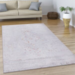Tapis de salon tapis poil ras tapis vintage abstrait oriental moderne bordure 160x230 cm, multicolore ...