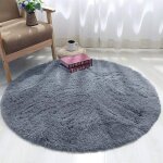 Jn. songs - tapis salon rond shaggy moderne tapis fourrure tapis à poils longs moelleux 120cm - gris Jn. songs - tapis salon rond shaggy moderne tapis fourrure tapis à poils longs moelleux 120cm - gris