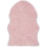 Tapis de salon style moderne - 60 x 90 cm tapis de sol peau de mouton synth�tique rose bv287390 - bonnevie ...