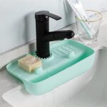 Tapis de s�chage en silicone avec poign�e de robinet et porte - �ponge, porte - �ponge pour �vier de ...