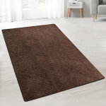 Karat - tapis shaggy sur mesure barcelona marron fonc� 66 x 100 cm