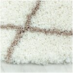 Allotapis - tapis shaggy design rond géométrique chantecler crème ø 120 Allotapis - tapis shaggy design rond géométrique chantecler crème ø 120