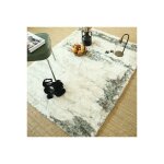 D�coweb - tapis shaggy � poils longs ultra doux - fluffy - cr�me, marron, kaki - 120 x 160 cm