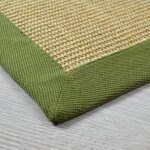 Tapis sisal amazonas nature bordure: taupe / pistache 40 x 60 cm