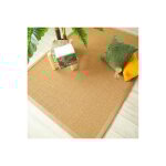 D�coweb - tapis sisal grosses boucles - cuba paille dor�e - ganse lin camel - 250 x 350 cm