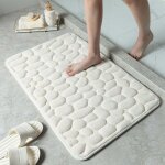Tapis de sol gaufré en galets, tapis de sol absorbant antidérapant pour entrée de salle de bain (blanc ... Tapis de sol gaufré en galets, tapis de sol absorbant antidérapant pour entrée de salle de bain (blanc ...