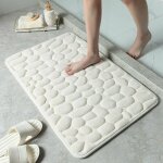 Tapis de sol gaufré en galets, tapis de sol absorbant antidérapant pour entrée de salle de bain (blanc ... Tapis de sol gaufré en galets, tapis de sol absorbant antidérapant pour entrée de salle de bain (blanc ...