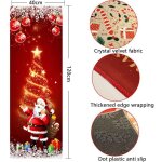 Tapis de sol santa, porte d�corative de veille de no�l, tapis d'accessoires d�coratifs de bienvenue de ...