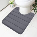 Tapis de toilette en mousse  mmoire de forme antidrapant avec dcoupe 50 x 60 cm, absorbant, lavable ...