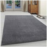 Tapis uni  courtes mches pour salon rush gris clair 60x100