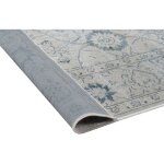 Tapis vintage rayé viscose effet soie bosse bleu 133x190 Tapis vintage rayé viscose effet soie bosse bleu 133x190