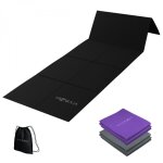 Tapis de yoga, de gym, d'exercices pliable 61 x 183 cm + sac de transport - noir - vivezen