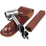 Tarire manuelle, perceuse  main pour travail du bois perceuse  la main avec tui en cuir pour bushcraft ...