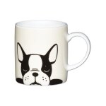Tasse � caf� 80ml en porcelaine bouledogue fran�ais, white - kitchen craft