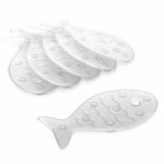 Plasticos tatay pastilles antidrapantes transparent pour baignoire / douche, fish