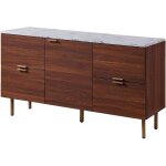 Teamson home - buffet bas de salon entrée salle à manger faux marbre bois noyer ashton vnf - 00081 Teamson home - buffet bas de salon entrée salle à manger faux marbre bois noyer ashton vnf - 00081
