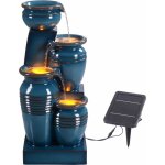 Fontaine d'eau ext�rieure � 4 �tages de 28, 74 pouces avec lumi�res led, bleu, teamson home