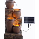 Fontaine d'eau extrieure  4 tages de 30, 71 pouces avec lumires led, terracotta, teamson home