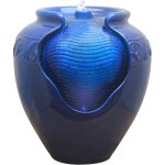 Teamson home - fontaine extérieure de jardin décoration chute d'eau cascade pot amphore bleu pompe éclairage ... Teamson home - fontaine extérieure de jardin décoration chute d'eau cascade pot amphore bleu pompe éclairage ...