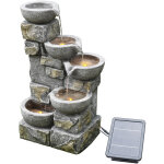 Teamson home fontaine solaire ext�rieure 3 niveaux cascade moderne grise 76 cm