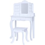 Teamson kids - coiffeuse enfant table de maquillage avec miroir et tabouret blanche fantasy fields td ...