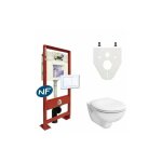 Pack wc suspendu complet plaque de commande: blanc - version abattant: abattant standard