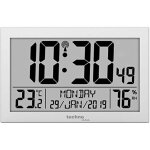 Technoline ws8016 ws 8016 horloge murale radio - pilot�e avec affichage de la temp�rature argent� 225 ...