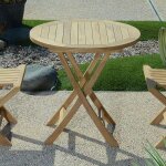 Table pliante ronde en teck massif opio � 75 cm