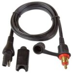 Tecmate - raccord pour chargeur connexions sae / fiche allume cigare m�le din 12v, 10a max, l: 1, 2m. ...