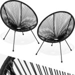 Tectake - lot de 2 chaises de jardin pliantes design r�tro dans le style acapulco cadre fin et robuste ...