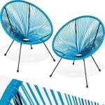 Tectake - lot de 2 chaises de jardin pliantes design r�tro dans le style acapulco cadre fin et robuste ...