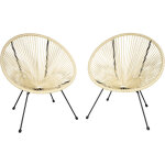 Tectake - lot de 2 chaises de jardin pliantes design r�tro dans le style acapulco cadre fin et robuste ...