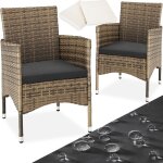 Tectake - lot de 2 fauteuils de jardin en rotin en r�sine tress�e r�sistante de grande qualit� set de ...
