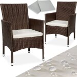 Tectake - lot de 2 fauteuils de jardin en rotin en rsine tresse rsistante de grande qualit set de ...