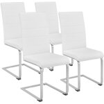 Tectake - ensemble 4 chaises ergonomiques de salle  manger aspect cuir blanc