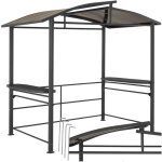 Tectake - abri pavillon pour barbecue bonne circulation de l'air rsistant aux intempries et ignifuge ...