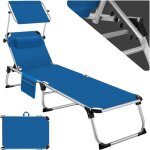 Tectake - bain de soleil pliable avec oreiller rsiste aux intempries et aux uv