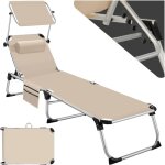 Tectake - bain de soleil pliable avec oreiller rsiste aux intempries et aux uv